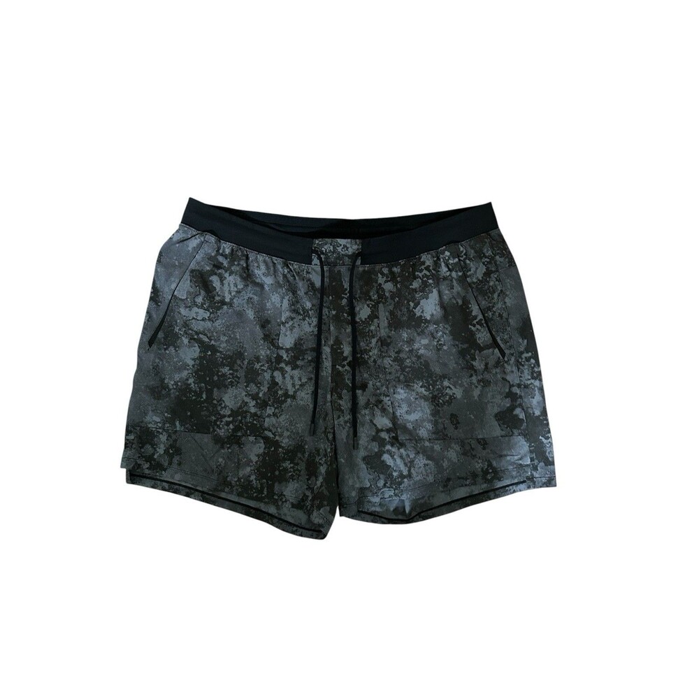 Lululemon License To Train LTT Shorts Mens 3XL Gray Black Marble 7" LM7AUKS